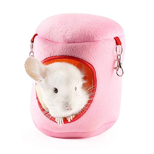 HEELPPO Cama Cobaya Hamaca De Cuy Hamaca De Animales Pequeños Hamster Accesorios Juguetes para Hamsters Hamacas De Rata para Jaula Conejo De La Cama Pequeña Mascota Cama Pink,S