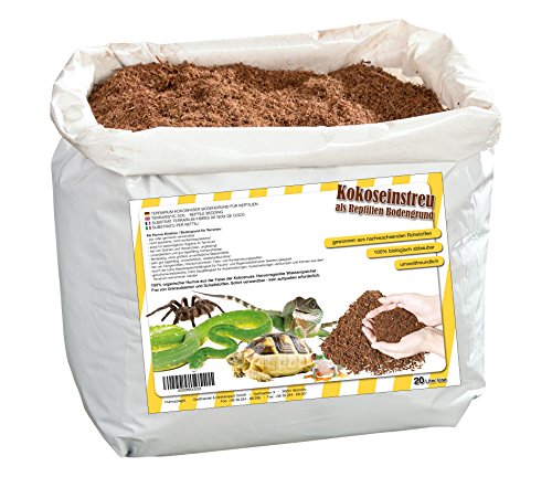 Humusziegel - 20 litros Natural terrario substrat múltiple en Bolsa de Seca – 100% Puro Coco Tierra como sustrato einstreu de Coco de Suelos