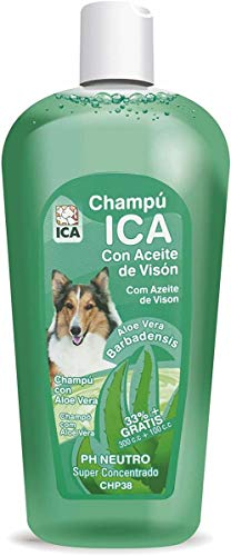 ICA CHP38 Champú de Aceite Visón con Aloe Vera para Perros