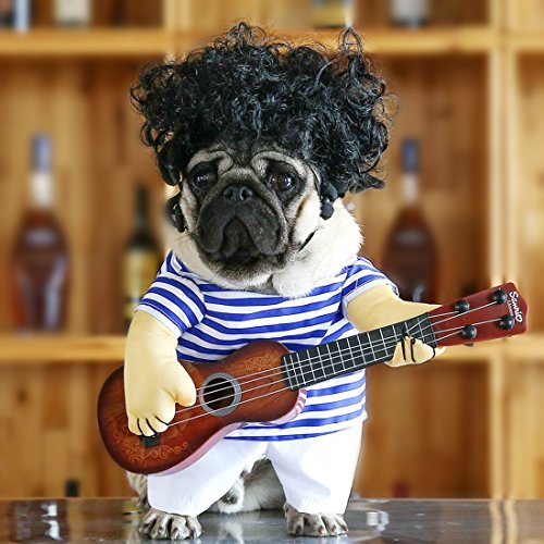 Idefair Funny Guitar Disfraces de mascotas para perros Puppy Cats Fiesta de Navidad Disfraz de Halloween