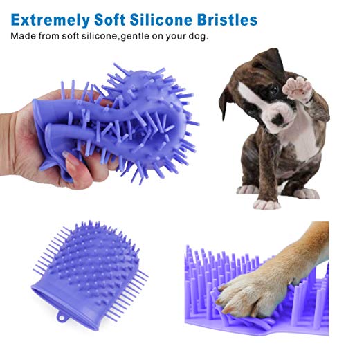 Idepet - Limpiador de patas de perro, cepillo de limpieza portátil con toalla, para limpieza de patas de perros y gatos