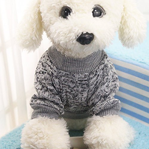 Idepet - Ropa para mascotas: jersey de forro polar para perros y gatos, L, Gris
