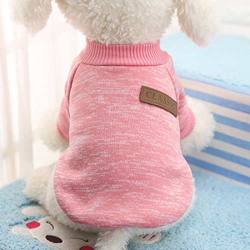 Idepet - Ropa para mascotas: jersey de forro polar para perros y gatos, XL, Rosa
