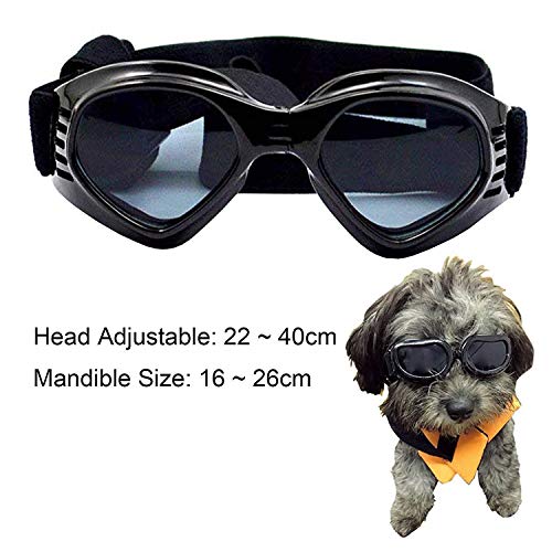 iwobi Gafas de Sol para Perros, Gafas de Sol y Protectoras para Perros pequeños, con protección UV, Impermeables, Cortavientos y con Efecto antivaho para Mascotas pequeñas