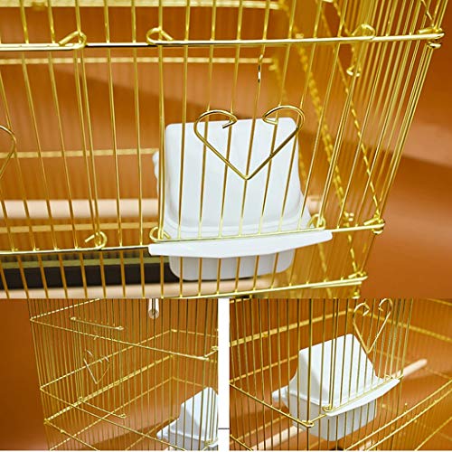 Jaula para pájaros 100cm azotea grande pájaro de metal de la jaula del loro de Budgie Lovebird Finch jaula del pájaro del animal doméstico con la escala y la cría Box (Oro) jaula pájaros ( Color : B )