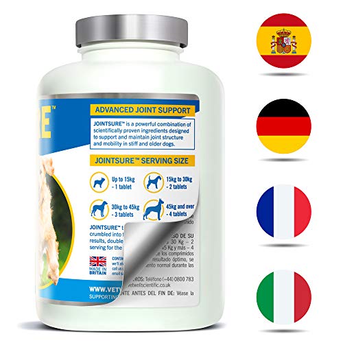 JOINTSURE condroprotector Perros| 60 Comprimidos | con mejillón de Labio Verde, glucosamina y condroitina Natural. | Este antiinflamatorio para Perros.