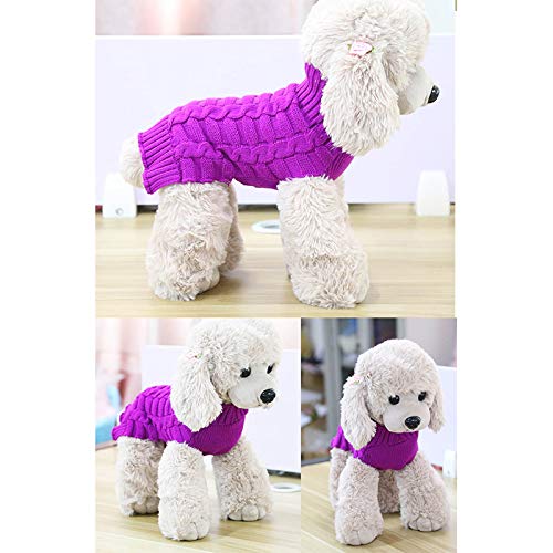 Kanggest.Suéter de Punto Perro con Diseño de Rayas Ropa para Perros Mascotas Abrigos Jerseys de Lana de Invierno para Mascotas Ropa Perritos Abrigo Chaleco Chaqueta de Perros Rojo-XL