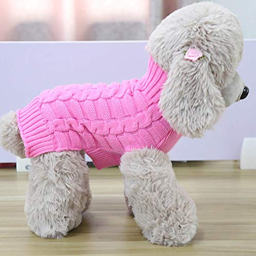 Kanggest.Suéter de Punto Perro con Diseño de Rayas Ropa para Perros Mascotas Abrigos Jerseys de Lana de Invierno para Mascotas Ropa Perritos Abrigo Chaleco Chaqueta de Perros Rojo-XL