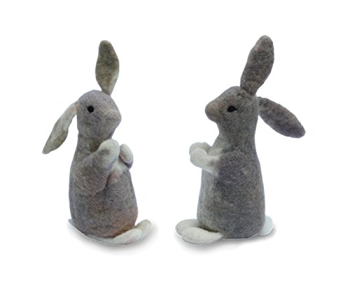 Kit de conejo de Artfield, familia de 2 conejos, un kit de fieltro cuidadosamente diseñado con todo lo que necesitas para hacer un par de conejos, aguja y fieltro húmedo con tutorial en línea