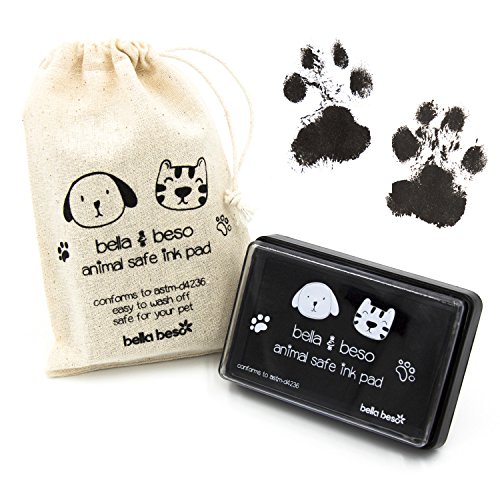 Kit de impresión de huellas de gato y perro, tinta segura para mascotas, bolsa con cordón