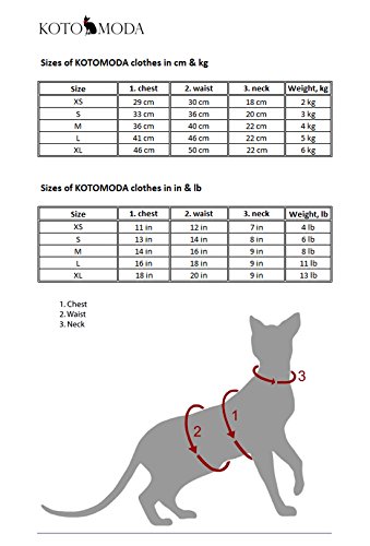 Kotomoda Ropa para Gatos Jersey de algodón células marrones (L)