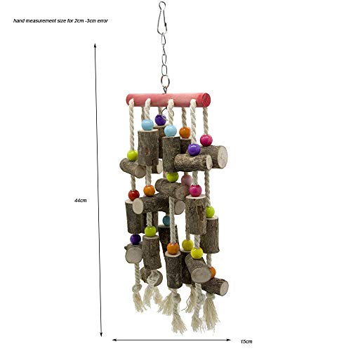 KTUCN Big Parrot Bite Hanging String con Escalera de Escalada de Cuerda de algodón, para Mascotas Bird Parrot Climb Toy, Claro, M
