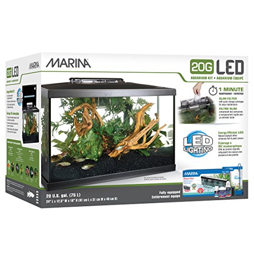 Marina - Kit de Acuario con Iluminación LED 20G, 75 L, 61.4 x 32.2 x 41.9 cm