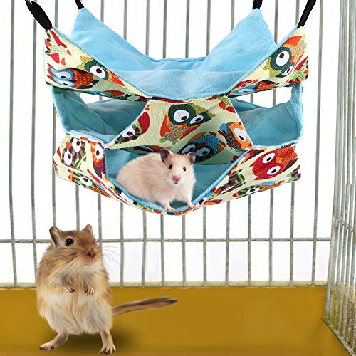 Mascotas Hamster Hammock, Winter Warm Hamster Nest, Hamster Sleeping Bed, Hamster Habitat Hanging House for Squirrel Chinchilla Guinea Pig (L)