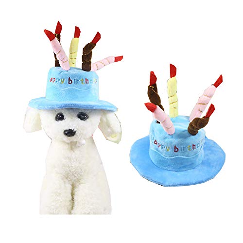 Morbuy Interesante Disfraz de Sombrero de cumpleaños, Sombrero Peluca Diverdido Cosplay Traje para Perro Gato Cachorro Mascotas Halloween Navidad
