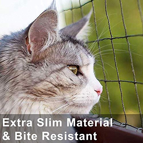 NEEZ XL red para gatos para balcones y ventanas I Red de seguridad robusta incl. kit de fijación I Fijación de la red de seguridad para gatos para balcones sin taladrar I Tamaño 2,5x10m