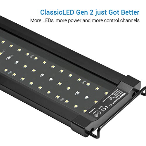 NICREW ClassicLED G2 Luz LED Acuario, Iluminación LED para Acuarios, Pantalla LED Acuario Lámpara de Planta para Pecera 60-80 cm, 18 W, 1480 LM