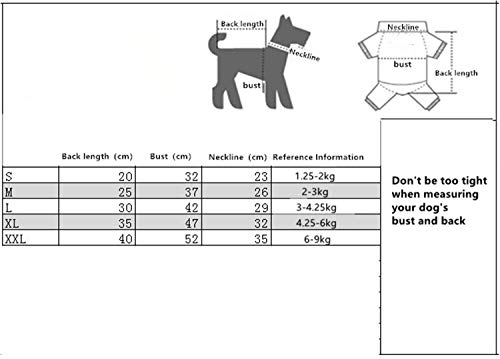 ODOKEI Ropa de Perro Abrigo Pijama para Perros Invierno Caliente Chaqueta para Mascotas Perros Chaqueta Reversible para Mascotas Ropa Traje para Perro
