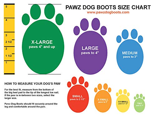 Pawz Botas de Perro PZCML hasta 10,16 cm Camuflaje Resistente al Agua Perro Bota, tamaño Grande