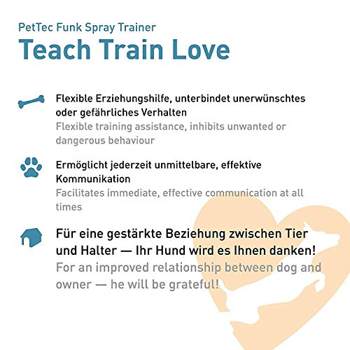 PetTec Collar de Perro con Spray Automático Entrenador Anti Ladridos, de Entrenamiento Inmediato e Inofensivo, Seguro para Perros y Personas + 2 Latas de Repuesto y Pilas Incluidas (Citronela)