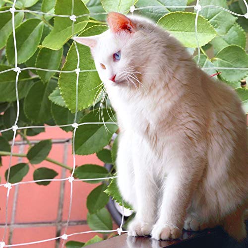 POMAIKAI Cat Safety Net para balcón, ventana y terraza, malla transparente de protección para gatos incl. Kit de instalación 8x3m