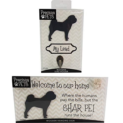 Preciosa placa de perro y gancho de plomo para perro, Sharar PEI, carteles divertidos, regalos de perro mamá, accesorios para perros, cosas de la casa