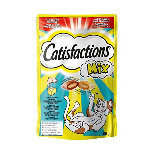 Premios para gatos sabor Mixto de queso y salmón 60g (Pack de 6)