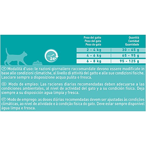 PURINA ONE Bifensis Pienso para Gatos con la Digestión Sensible Salmón y Cereales 8 x 800 g