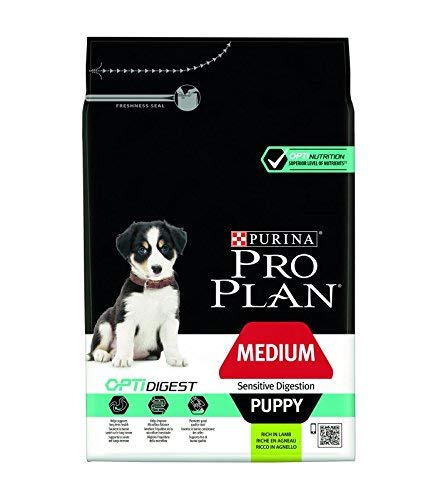 PURINA Pro Plan Comida Seco para Cachorro Mediano con Digestión Sensible con Optidigest, Sabor Cordero - 3 Kg