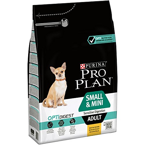 PURINA Pro Plan Comida Seco para Perro Adulto Pequeños y Mini con Optidigest, Sabor Pollo - 3 Kg