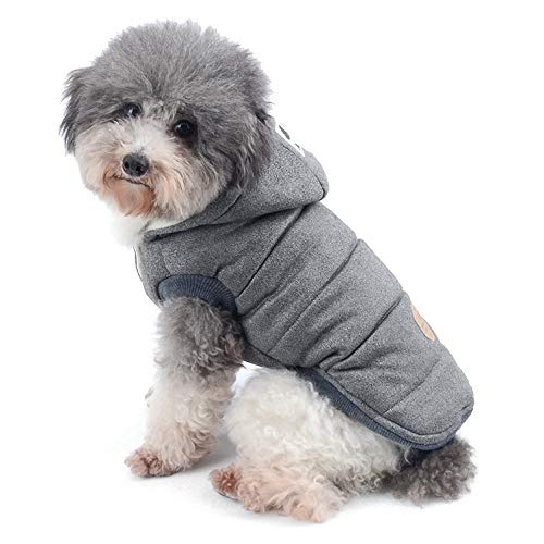 Ranphy - Chaleco acolchado de invierno para perro, con capucha, para perros pequeños de menos de 20 lb (se puede correr pequeño, tomar las dos siguientes tallas por favor)