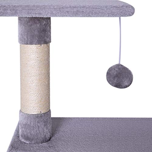 Rascador para gatos Árbol escalador arañar Juguete para Mascotas (gris claro)