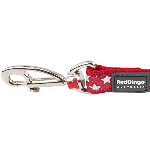 Red Dingo GmbH 9330725046351 Correa Perro Estrella, M, Blanco y Rojo