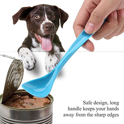 Rehomy Cuchara de Comida para Mascotas Cuchara de Alimentación de Diseño de Mango Largo para Lata de Perro Y Gato