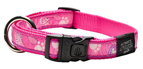 Rogz Beachbum - Collar para Disfraz (tamaño Grande), diseño de Huella de Color Rosa