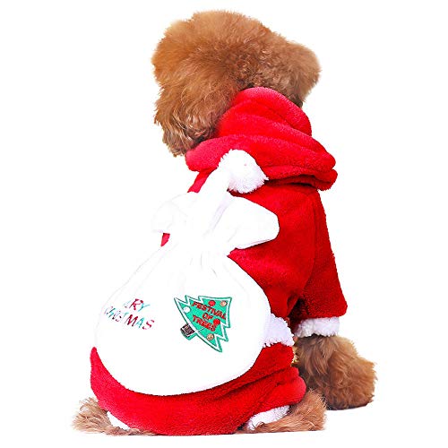 RTEAQ Ropa Mascotas Ropa para Perros Mascotas Trajes de Navidad Traje de Papá Noel Suave Abrigo Outlet Polar Fleece Invierno