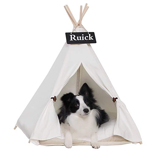 Ruick Pet - Tienda de campaña india de algodón para gatos y perros
