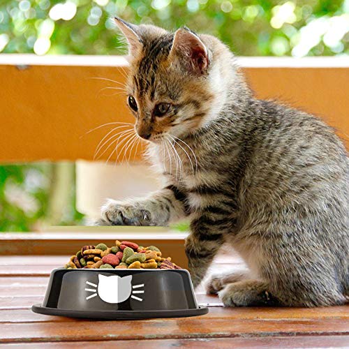 SaponinTree Cuencos para Gatos, 2 Piezas Cuencos Antideslizantes de Acero Inoxidable Comida Cuencos para Gatos, Cuencos Agua Comida Alimentación Platos para Mascotas, Perros, Gatos