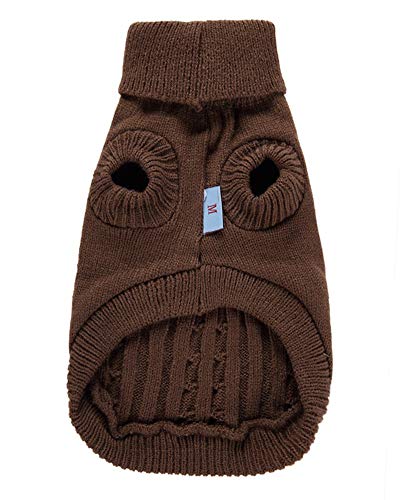 Shaoyao Color Sólido Cálido Ropa para Mascotas Knitted Sweater Dog Pet Jumper Costume Clothes Outfit Café XS