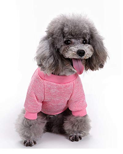 Shaoyao Ropa para Mascotas Abrigo De Invierno Color Sólido Cálido para Perros Chaqueta Pequeños Pink S