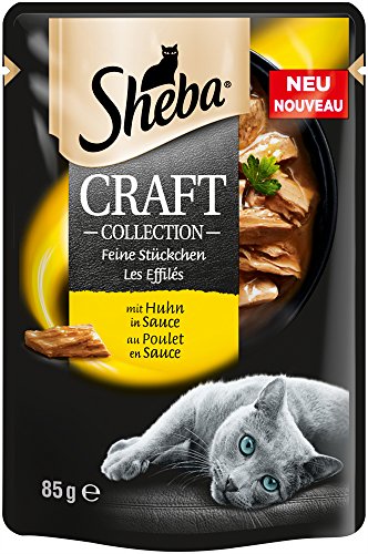 Sheba Craft Collection - Comida húmeda para Gatos (colección Noble con Salsa, en Bolsa de porción)