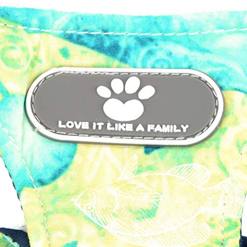 Smalllee_lucky_store - Arnés universal para gatos y perros pequeños, diseño de peces tropicales, color brillante, chaleco, arnés a prueba de escape, ajustable, para cachorros, ropa de gatito
