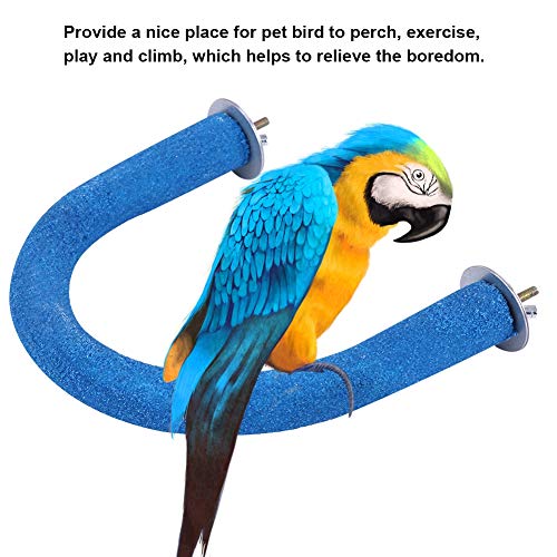Soporte de Madera para pájaros y Loros Juguete Jaula Estante Soporte Perca Soporte Perca Pájaro Animal Doméstico Loro para Pulido Pata Pico(Azul)