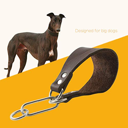 Tineer Collar de Perro de Cuero Collares Ajustables para Mascotas Cuello pequeño Greyhound Whippets Perros Cuero Collar Personalizado para Mascotas