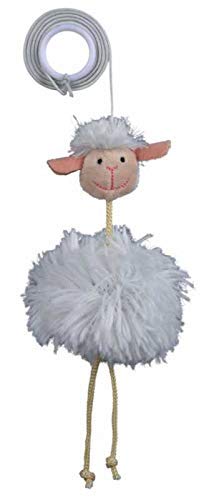 Trixie oveja sobre una banda elástica de gato de peluche juguete con Bell, 20 cm, pack de 4