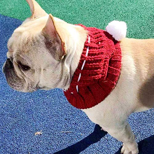 TUOLUO Gorro para Perros De Invierno Sombreros para Mascotas De Navidad Accesorios para Perros Sombrero De Cachorro De Lana con Gorro para Perros Pequeños Bulldog Productos para Mascotas M/Gris