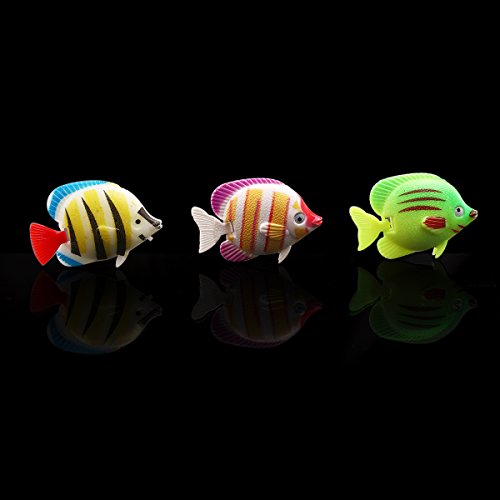 Winomo - 10 peces de decoración para acuario, movimiento artificial (patrones de colores aleatorios)