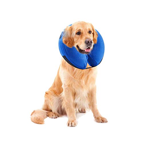 Xinwcang Collar Isabelino Inflable para Perros Collar de Recuperación Azul XL