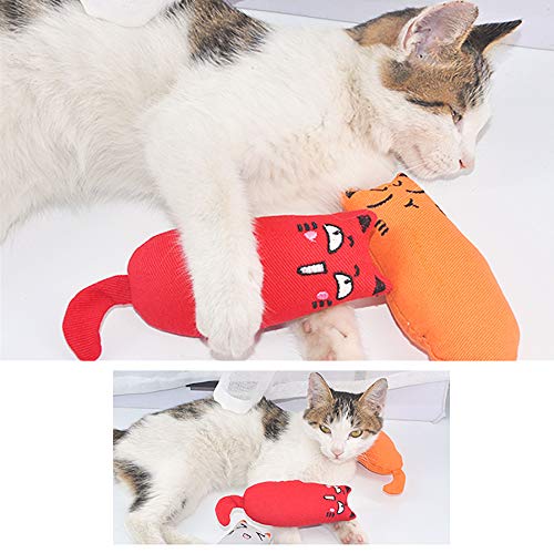 YAVO-EU 4pcs Juguete Catnip Interactiva Mascota Juguetes para Gato Hierba Gatera Fish Toy Chew