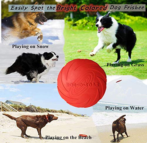 YFOX Frisbee Juguete de Perro de Goma Natural Flotante (Rojo)